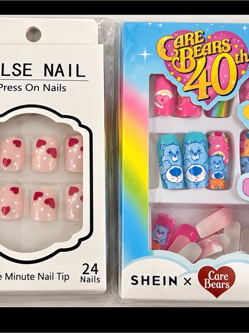 Care Bears & Pink Heart Press-On Nails